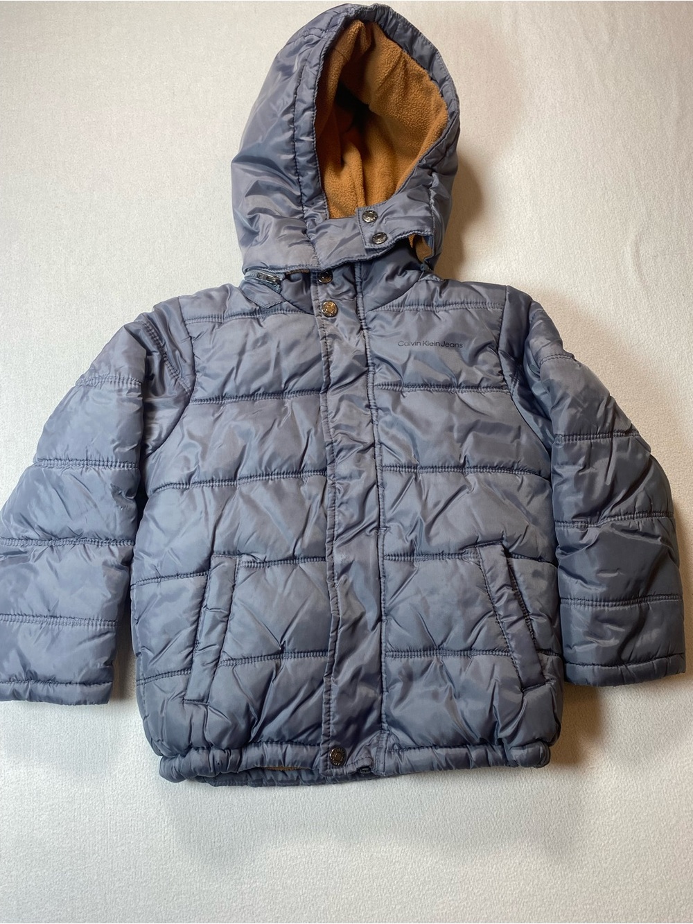 Calvin Klein Jeans Kids Quilted Light Gray Puffer Jacket. See description.